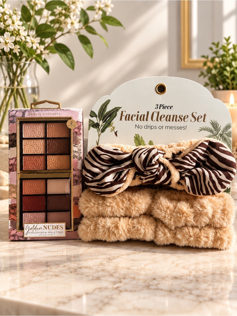 Facial Cleanse Set Zebra & Beauty Creations Eyeshadow Palette